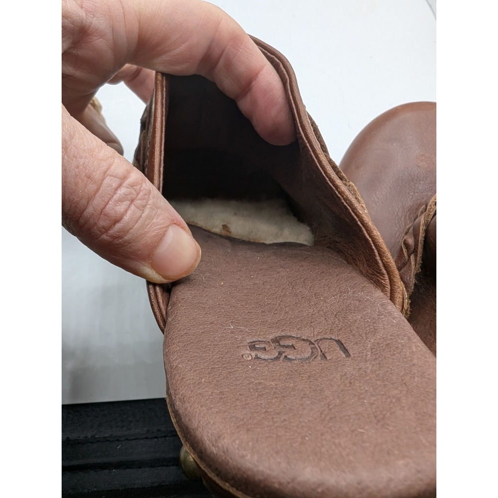 UGG Kaylee leather clogs brown braided strap and stud details Size 7 - Picture 10 of 10